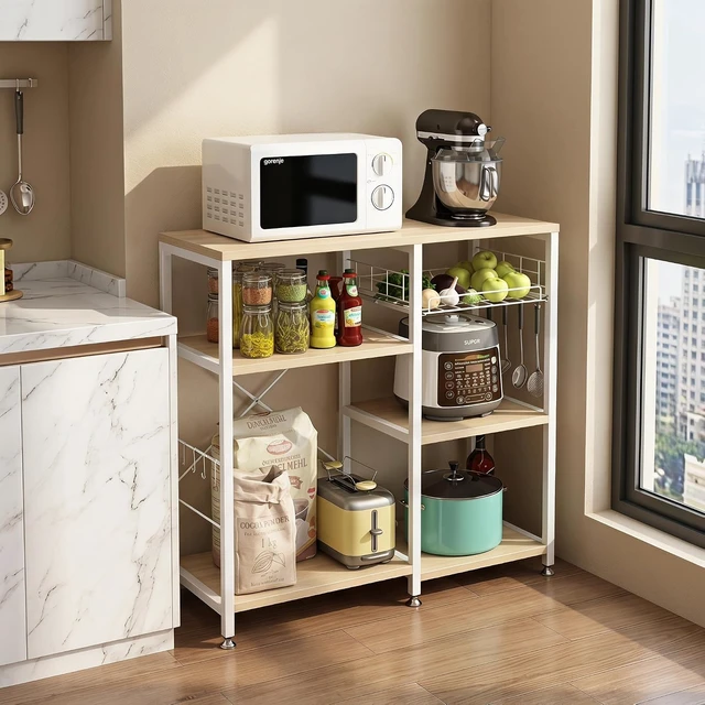 Alt view image 7 of 7 - Microwave Stand Baker's Rack, 4-Tier Kitchen Storage Shelf