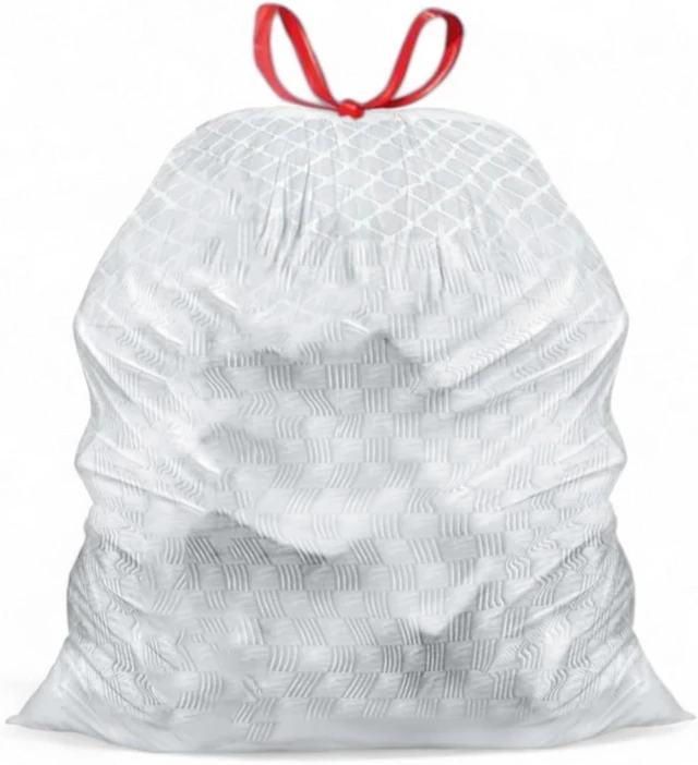 Main image of Mighty Flex 13 Gallon Trash Bags Drawstring, 400ct Heavy-Duty Large Garbage Bags, Ultra-Flexible, Leak and Odor-Resistant Plastic Garbage Bags for Home and Commercial Use, Unscented (White)