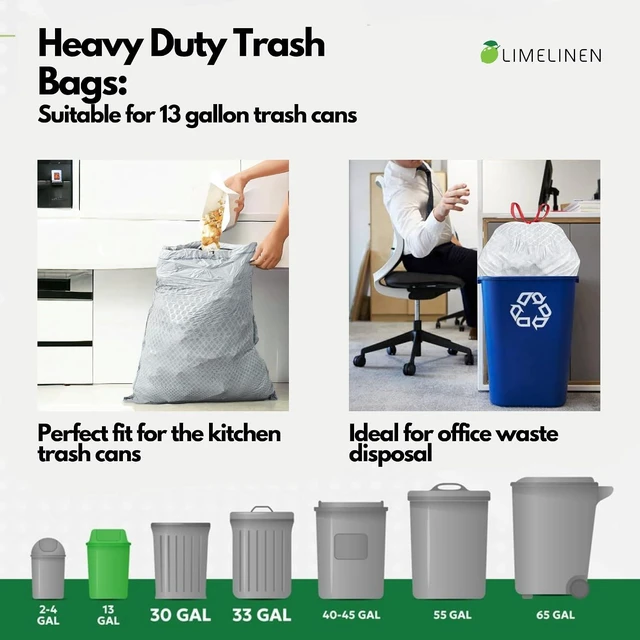 Alt view image 4 of 6 - Mighty Flex 13 Gallon Trash Bags Drawstring, 400ct Heavy-Duty Large Garbage Bags, Ultra-Flexible, Leak and Odor-Resistant Plastic Garbage Bags for Home and Commercial Use, Unscented (White)