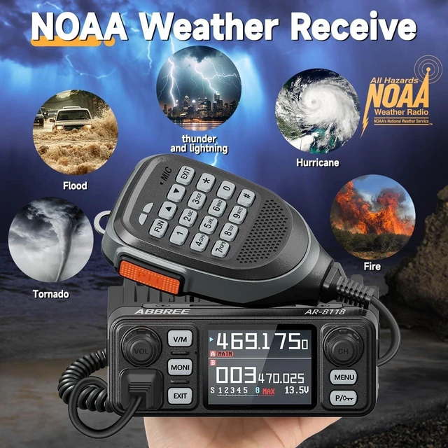 Alt view image 7 of 7 - GMRS Mobile Radio, 25W Long Range AR-8118 GMRS Repeater Capable Base Station, NOAA Emergency Weather Two Way Radio With Programming Cable,Cigar Adatper for Car Vehicle,Off Road Overlanding Gear
