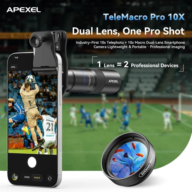 Alt view image 2 of 7 - 10X Tele-Macro Pro Dual Lens 2-in-1 for iPhone