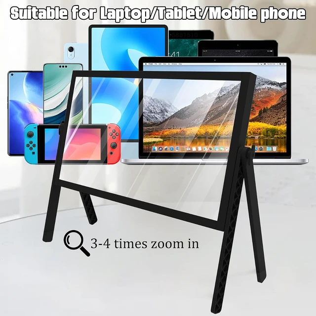 Alt view image 2 of 7 - 21" Screen Magnifier for Laptop, 3D HD Screen Expanders for Movies, Videos, and Gaming,Screen Enlarger with Adjustable Angle and Foldable Design Amplifier Desktop Magnifying for Seniors Reading
