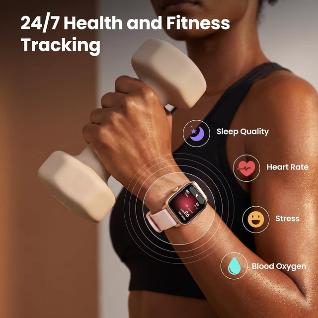 Alt view image 4 of 7 - Smart Watch for Women, 2 Bands Health and Fitness Watch for iPhone/Android, Make Call and Message Notice, 24/7 Heart Rate/Sleep/SpO2 Tracker, 1.85" HD Smartwatch with 120 Sport Modes, IP68 Waterproof