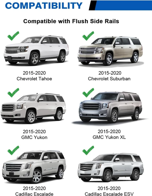 Alt view image 2 of 7 - Roof Rack Cross Bars for 15-20 Chevy Tahoe & Suburban & Yukon & Escalade