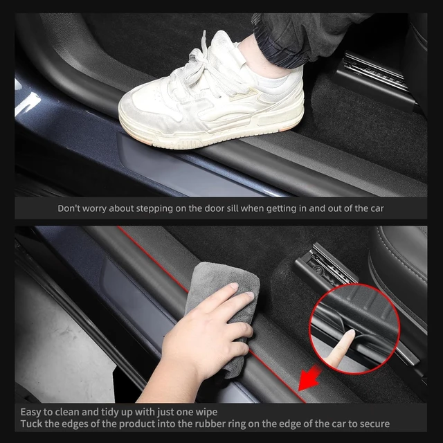 Alt view image 4 of 7 - 5PCS Door Sill & Seat Protectors for Tesla Model Y Juniper 2025+
