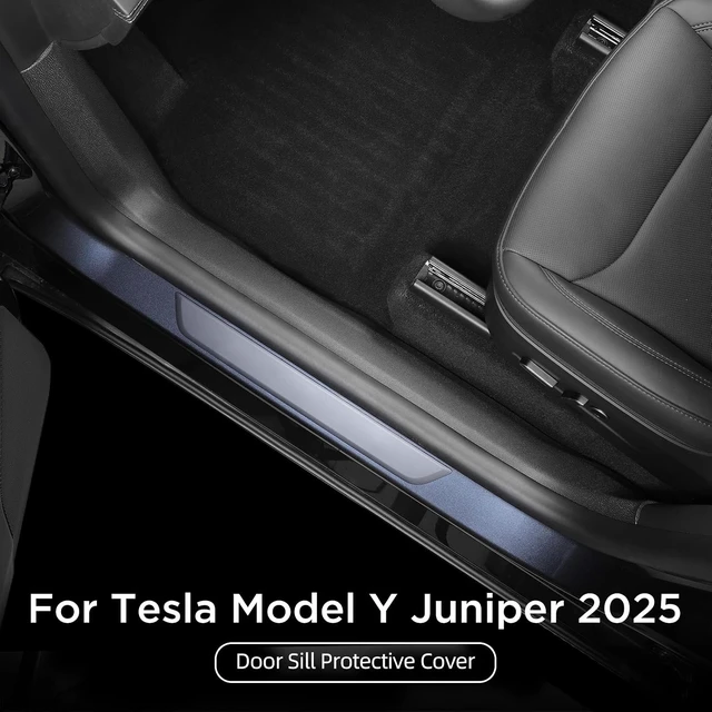 Alt view image 6 of 7 - 5PCS Door Sill & Seat Protectors for Tesla Model Y Juniper 2025+