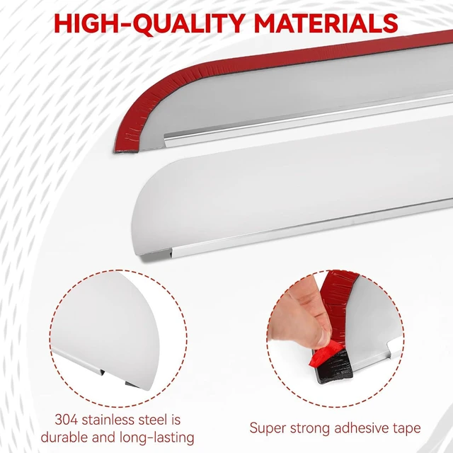 Alt view image 4 of 7 - 2PCS 5" Chopped Window Trim Fit for Peterbilt 379 386 389 2005+