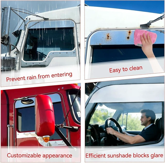 Alt view image 6 of 7 - 2PCS 5" Chopped Window Trim Fit for Peterbilt 379 386 389 2005+