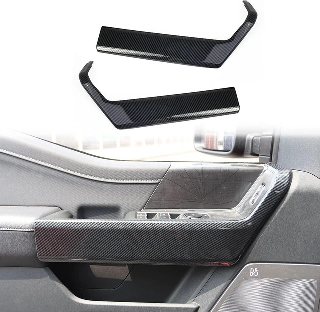 Alt view image 2 of 5 - Carbon Fiber Interior Door Handle molding Cover Trims for Ford F150 2021-2026 for 2023-2026 F250 F350 Super Duty(4-Doors+Door Panel Decor)