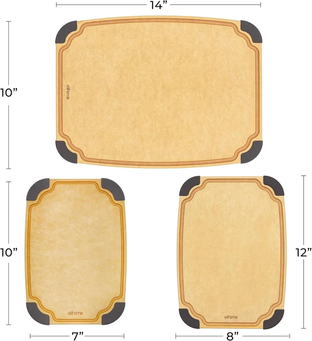 Alt view image 5 of 7 - Essential Series 3-in-1 Cutting Board Set, Knife Friendly, Dishwasher Safe, Juice Groove, Reversible, Non-Porous, Eco-Friendly, Set of 3