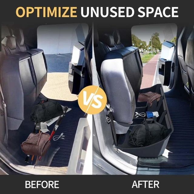 Alt view image 5 of 7 - MAXDOM Underseat Storage Fit for 2024-2025 Tesla Cybertruck Rear Under Seat Organizer Box (Black, For Cybertruck)