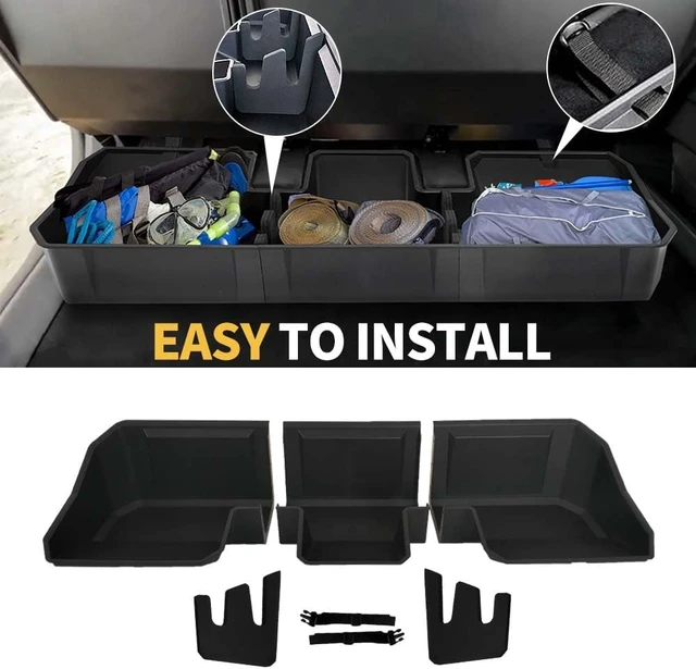 Alt view image 6 of 7 - MAXDOM Underseat Storage Fit for 2024-2025 Tesla Cybertruck Rear Under Seat Organizer Box (Black, For Cybertruck)