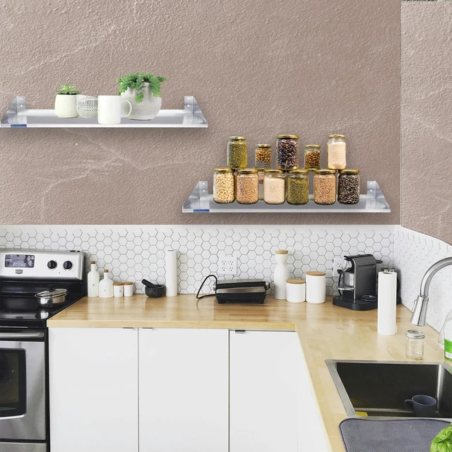 Alt view image 5 of 6 - 48" x 12" Stainless Steel Wall Shelf with Side Guards, NSF