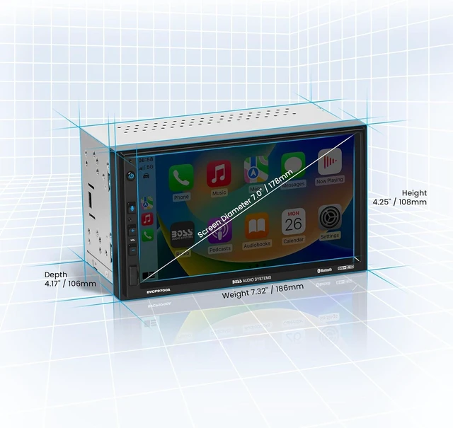 Alt view image 4 of 6 - BVCP9700A CarPlay Android Car Stereo, 7 Inch Touchscreen