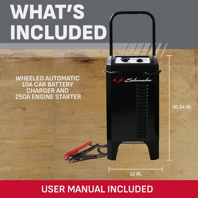 Alt view image 7 of 7 - Wheeled 6/12V 250A Car Battery Starter/Charger SC1445