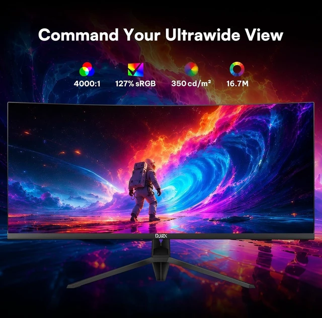 Alt view image 2 of 7 - 34 Inch Ultrawide Curved Gaming Monitor WQHD(2560 x1440) 165Hz, 1500R
