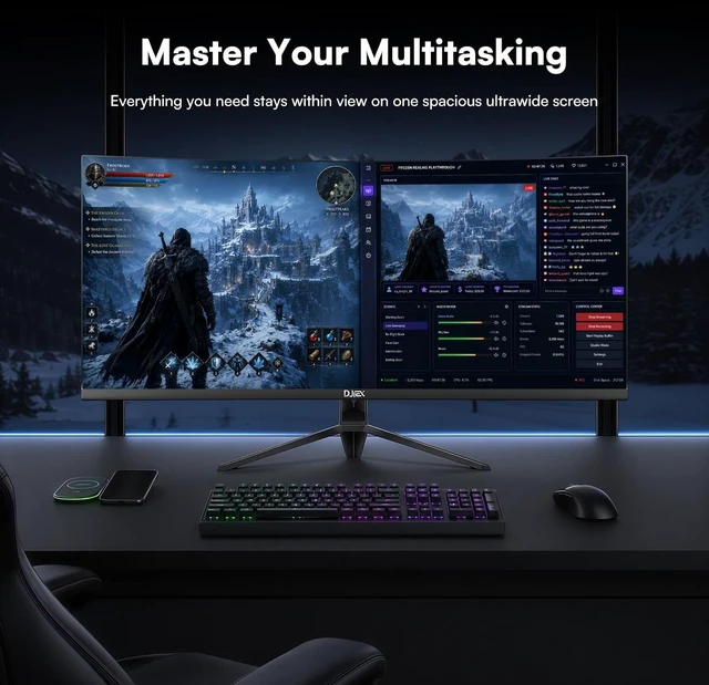 Alt view image 6 of 7 - 34 Inch Ultrawide Curved Gaming Monitor WQHD(2560 x1440) 165Hz, 1500R