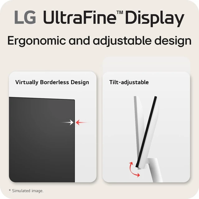 Alt view image 4 of 7 - 27US500-W Ultrafine 27" 4K UHD (3840x2160) IPS Monitor HDR10, Borderless Design, Reader Mode, Flicker Safe, Switch App, HDMI, DisplayPort (White)