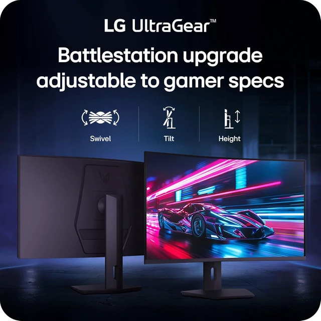 Alt view image 6 of 7 - 32G600A-B 32-Inch UltraGear QHD (2560 x 1440) Curved Gaming Monitor 180Hz, 1ms, FreeSync, HDMI, DisplayPort, Adjustable Stand (Black)