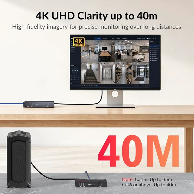 Alt view image 4 of 7 - AV Access 4K60Hz HDMI KVM Extender Over Cat 6/6A/7 Up to 130ft/40m