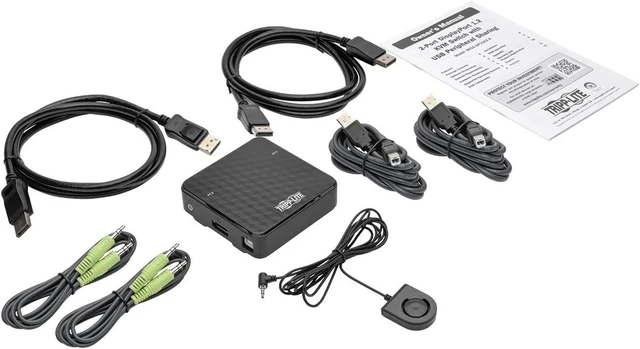 Alt view image 5 of 5 - TRIPP LITE 2-Port Display Port 1.2 KVM Switch with Audio (B004-DP2UA2-K)