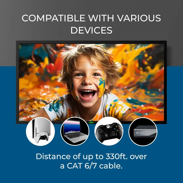 Alt view image 7 of 7 - OREI 4K HDBaseT HDMI Extender USB KVM 330ft Cat6 4K60 HDCP 2.3
