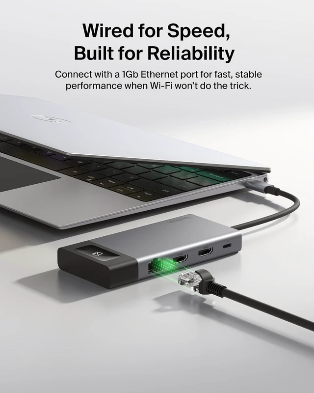 Alt view image 7 of 7 - Belkin USB-C Hub 8-in-1 Dual 4K60Hz Display 100W for Windows