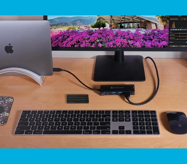 Alt view image 7 of 7 - Sonnet Echo 6 USB-C Hub 5GbE 4K HDMI 85W Charging 10Gbps USB Thunderbolt