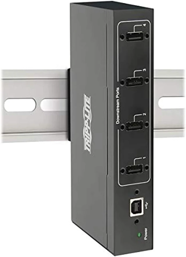 Alt view image 2 of 3 - Tripp Lite 4-Port USB 2.0 Hub, Industrial Grade Hub USB 2.0, 15 kv ESD Immunity, Industrial USB 2.0 Hub with 4 Ports, Metal Housing Build, Wall/DIN Mounting (U223-004-IND-1)