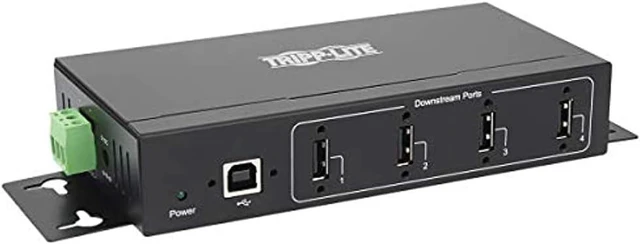 Alt view image 3 of 3 - Tripp Lite 4-Port USB 2.0 Hub, Industrial Grade Hub USB 2.0, 15 kv ESD Immunity, Industrial USB 2.0 Hub with 4 Ports, Metal Housing Build, Wall/DIN Mounting (U223-004-IND-1)