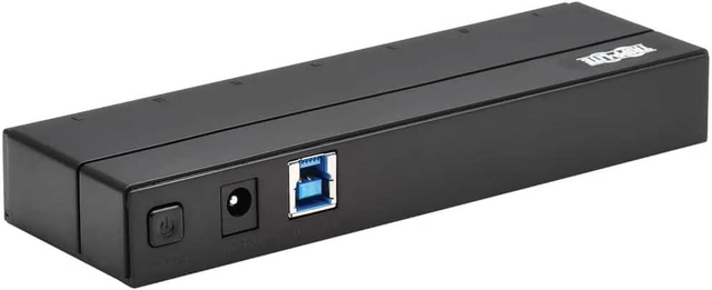 Alt view image 4 of 5 - Tripp Lite 7-Port USB-A Mini Hub - USB 3.2 Gen 1, Up to 5 Gigabits per Second, Plug-and-Play No Software Needed, International Plug Adapters for UK, EU, & Australia - 1-Year Warranty (U360-007-INT)