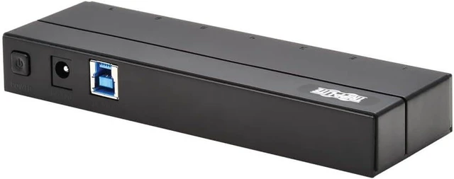 Alt view image 5 of 5 - Tripp Lite 7-Port USB-A Mini Hub - USB 3.2 Gen 1, Up to 5 Gigabits per Second, Plug-and-Play No Software Needed, International Plug Adapters for UK, EU, & Australia - 1-Year Warranty (U360-007-INT)