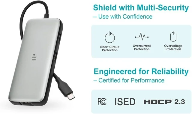 Main image of Monoprice 6-in-1 USB-C Mini-Dock with HDMI, Ethernet, Plus PD3.0, HighSpeed, Fast Charging, Compatible with iPhone 16/15 Pro/Pro Max, iPad Pro, MacBook Pro/Air, Thinkpad, iMac, and More