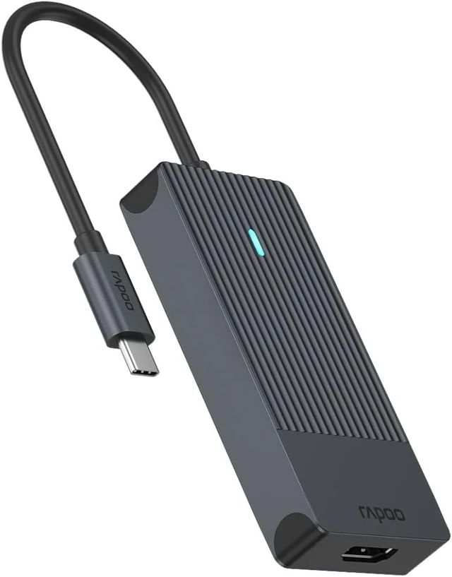 Alt view image 4 of 6 - Rapoo UCM-2001 USB-C Multiport Adapter 4-in-1, 100W Power Delievery, 4K HDMI, 2 USB-A 3.0 Data Ports, Compatible with MacBook Pro, MacBook Air, iPad Air/Pro, Surface Pro/Go, Laptop