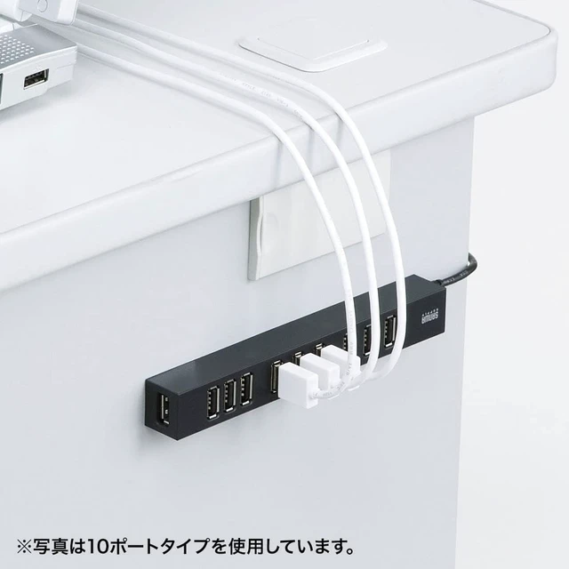 Alt view image 3 of 7 - Sanwa Supply USB 2.0 Hub (7 Ports) USB-2H701BKN Black