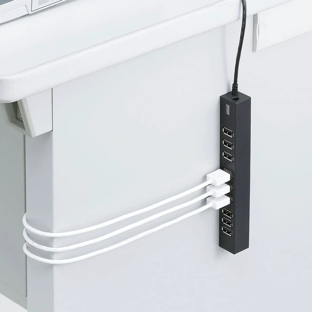 Alt view image 6 of 7 - Sanwa Supply USB 2.0 Hub (7 Ports) USB-2H701BKN Black
