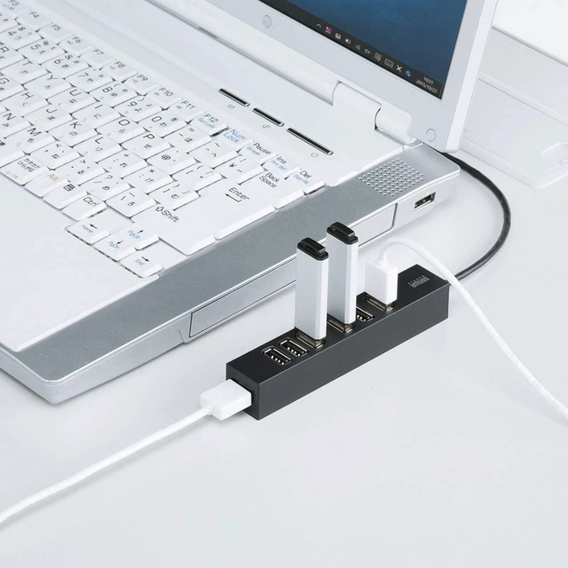 Alt view image 7 of 7 - Sanwa Supply USB 2.0 Hub (7 Ports) USB-2H701BKN Black