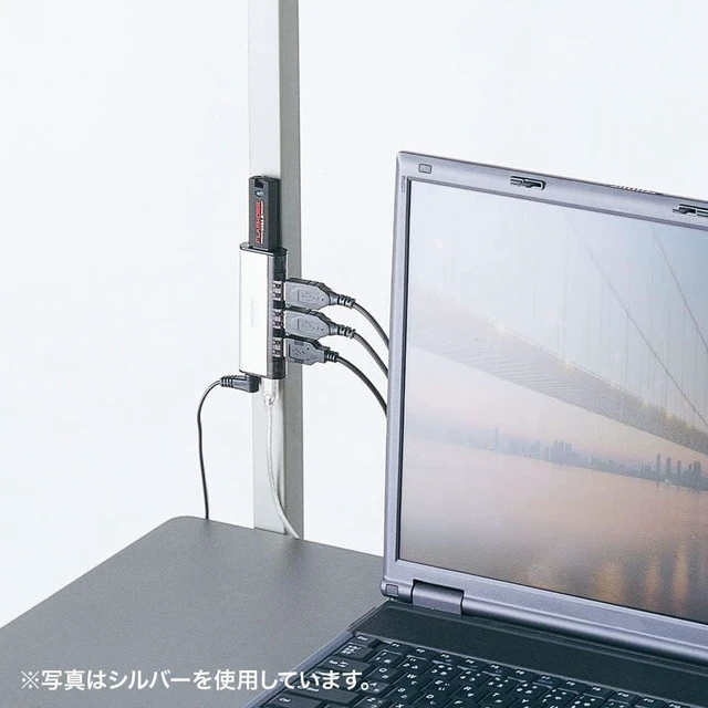 Alt view image 2 of 7 - Sanwa Supply USB 2.0 Hub USB-HUB225GBKN Black