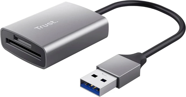 Main image of Trust Dalyx Fast USB Cardreader, Fast USB 3.2 Gen 1 with USB-A Connector, 104 MB/s with Compatible UHS-I Cards, (Micro) SD, SDHC and SDXC up to 2 TB, MacBook, PC, Laptop, Chromebook
