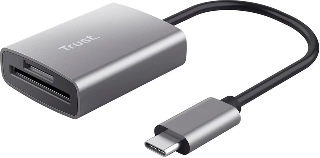 Main image of Trust Dalyx Fast USB Cardreader, Fast USB 3.2 Gen 1 with USB-C Connector, 104 MB/s with Compatible UHS-I Cards, (Micro) SD, SDHC and SDXC up to 2 TB, MacBook, PC, Laptop, Chromebook