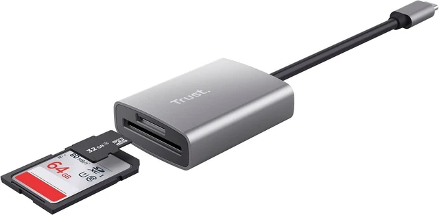 Alt view image 7 of 7 - Trust Dalyx Fast USB Cardreader, Fast USB 3.2 Gen 1 with USB-C Connector, 104 MB/s with Compatible UHS-I Cards, (Micro) SD, SDHC and SDXC up to 2 TB, MacBook, PC, Laptop, Chromebook