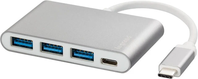 Alt view image 3 of 6 - LEGRAND, USB-C HUB/Multi Adapter with Charging Port, 3X USB 3.1 with 1.5 Gbps and 1x USB-C Charging Port for e.g. MacBook, ASUS Zenbook, Chromebook, Pixel etc., 050694