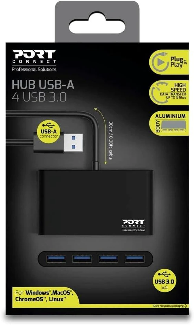 Alt view image 2 of 7 - PORT DESIGNS 900121 USB HUB 4 Ports 3.0 - (Components > USB Hubs)