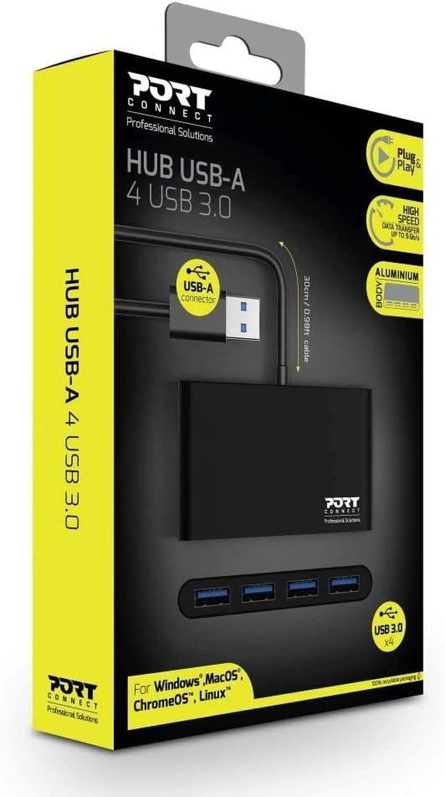Alt view image 3 of 7 - PORT DESIGNS 900121 USB HUB 4 Ports 3.0 - (Components > USB Hubs)