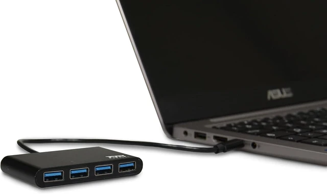 Alt view image 5 of 6 - Port Designs Type C Hub with 4 USB 3.0 Ports for High-Speed Data Transfer - Silver