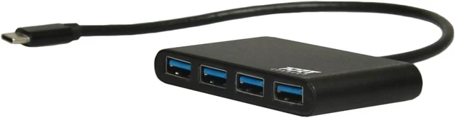 Alt view image 6 of 6 - Port Designs Type C Hub with 4 USB 3.0 Ports for High-Speed Data Transfer - Silver