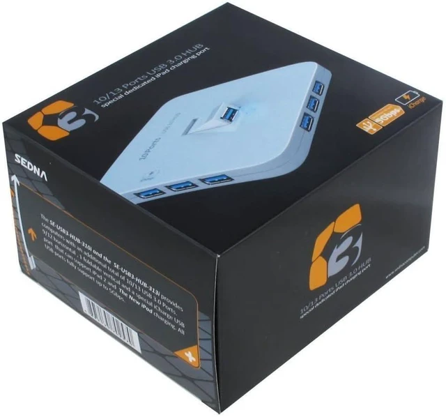 Alt view image 4 of 4 - SEDNA - 13 Ports USB 3.2 Gen I (5Gbps) Hub with 1 x USB Charging Port (Black)