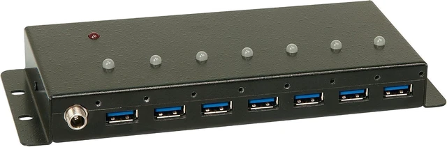 Main image of Lindy USB 3.0 Industrial 7 Port Hub, Metal, 43128