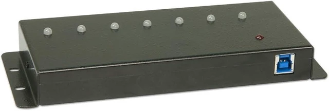 Alt view image 2 of 4 - Lindy USB 3.0 Industrial 7 Port Hub, Metal, 43128