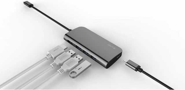 Alt view image 4 of 5 - LMP 5-Port USB-C Video Hub with HDMI, USB 3.0 and USB-C - Space Gray